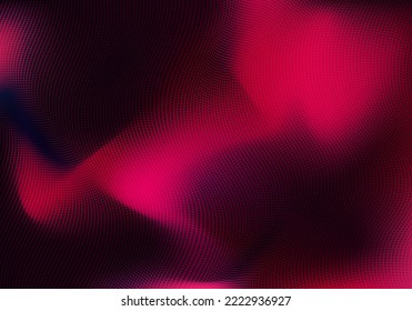 Abstract pink dynamic wave motion blurred background with dots pattern texture. Technology technology concept. Vector illustration