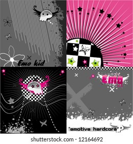 Abstract pink emo background set. To see similar, please VISIT MY GALLERY.

