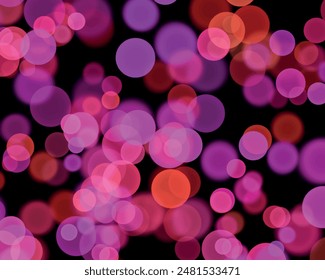 Abstract pink fantasy light photo. Bunch of red lights on black background decoration event. Bright purple glowing blurred bokeh out of focus vibrant awesome wallpaper. colorful violet, purple sparks