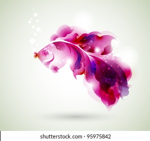 Abstract  pink fish for design