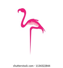 abstract pink flamingo, logo icon