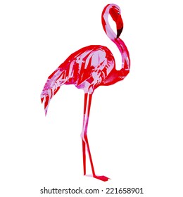 abstract pink flamingo vector watercolor