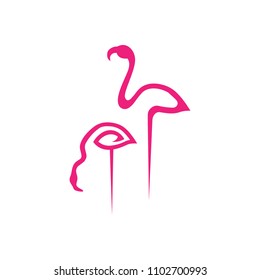 abstract pink flamingos, logo element