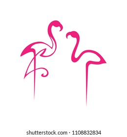 abstract pink flamingos, logo element