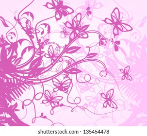 abstract Pink  floral background