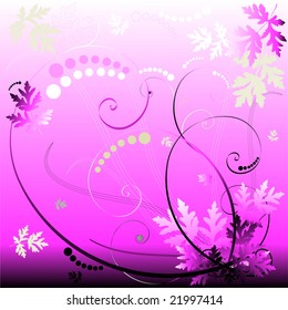 Abstract pink floral background (vector)