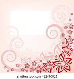 Abstract pink floral background in pink. vector layered