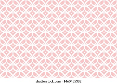Abstract pink floral seamless pattern. Vector art deco texture. Geometric minimalist background.