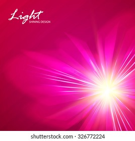 Abstract pink flower background. Flash light.  Vector illustration