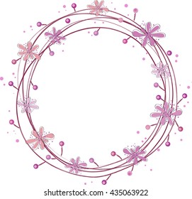 Abstract pink flower circle