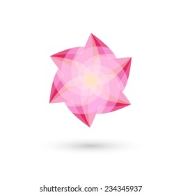 Abstract pink flower of geometric elements, vector