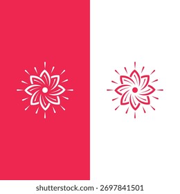 abstract pink flower logo design