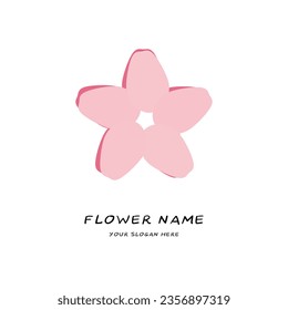abstract pink flower logo flat simple design