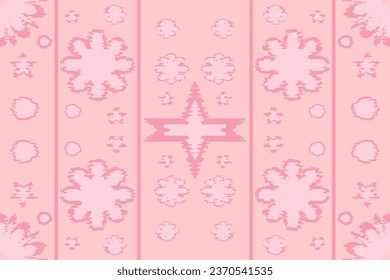 Abstract Pink Flower Pattern Background. Seamless. Vector Illustration. Geometric. Ethnic. Elegance. Luxury