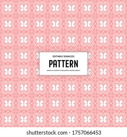 Abstract pink flower seamless editable pattern background