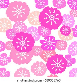abstract pink flowers background . cute pink flower pattern for your design