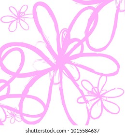 abstract pink flowers with white background, vector illustration
