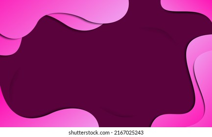 Resumen del fondo rosado del fluido. Diseño de forma de corte de papel. Ilustración vectorial con espacio para texto