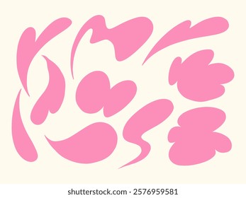 Abstract Pink Fluid Shape Icon Aesthetic. A soft and dynamic collection of abstract pink fluid shapes with modern and playful designs, perfect for creative and contemporary projects