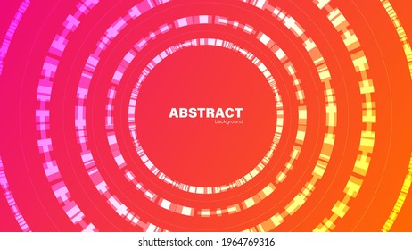 Abstract pink fluid shape modern background and technology circle with copy space, vector.