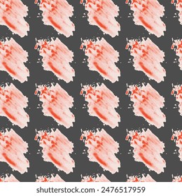 Abstract pink fragments on a gray background. Vector seamless pattern. Background illustration, decorative design for fabric or paper. Ornament modern new