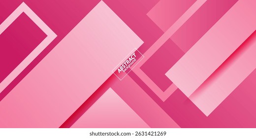 Abstract pink frame 3D background. Overlapping squares with shadow and line pattern. Vector Eps10
