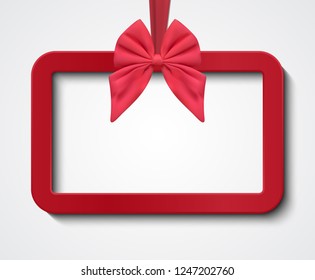 Abstract Pink Frame with Satin Bow Vector Illustration EPS10