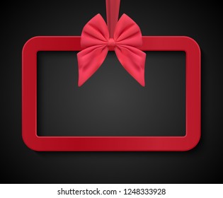 Abstract Pink Frame with Satin Bow Vector Illustration EPS10