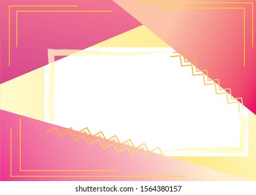abstract pink frame with triangles on the sides for photo, for test