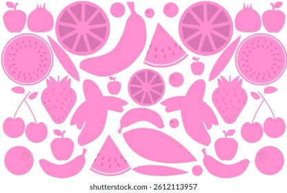 Abstract pink fruits pattern vector
Vector pattern with fruits orange, strawberry, cherry, watermelon, banana