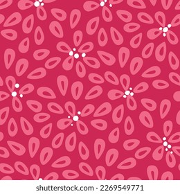 Abstract pink and fuchsia floral seamless pattern