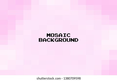 Abstract Pink geometric Background, Creative Design Templates. Pixel art Grid Mosaic, 8 bit vector background.