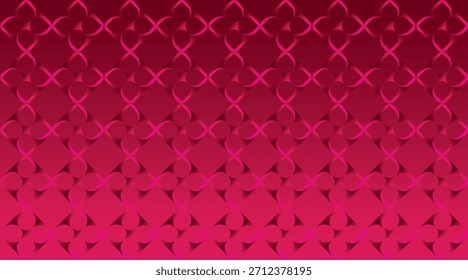 Fondo Abstractas de patrón floral geométrico rosa. Fondo de Vector de celosía floral de gradiente magenta. Elegante patrón de pétalo rosa sobre fondo degradado.
