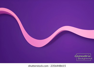 Abstract pink geometric. Isolate on purple background. Vector illustration.