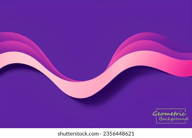 Abstract pink geometric. Isolate on purple background. Vector illustration.