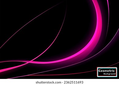 Abstract pink geometric. Isolate on black background. Vector illustration.