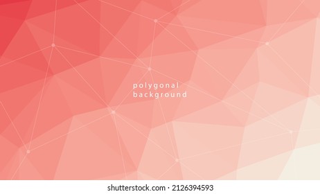 Abstract Pink Geometric Polygonal background molecule and communication. Connected lines with dots. Concept of the science, chemistry, biology, medicine, technology.
