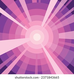 Abstract pink geometric screensaver with rays and glow
