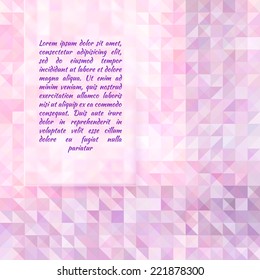 Abstract pink Geometric Technology Background, vector illustration