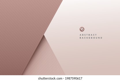 Abstract pink gold color overlapping layer background with shadow in paper cut style. Luxury geometric pattern design with copy space. You can use for brochure, card, poster, banner web. Vector EPS10