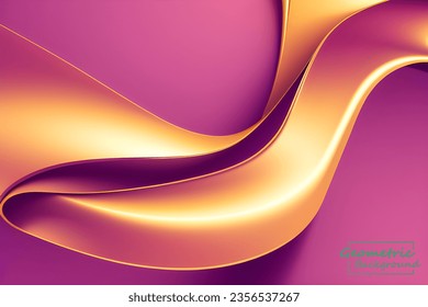 Abstract pink and gold geometric background. Dynamic shapes composition. Vector illustration.