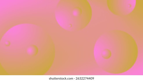 Círculos de gradiente de oro rosa abstracto sobre fondo abstracto de gradiente de oro rosa 