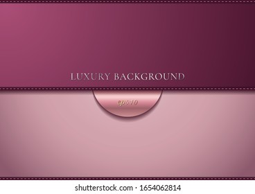 Abstract pink gradient background with dashed line sew luxury style. You can use for template cover brochure, wedding card, poster, banner web, etc. Vector illustration