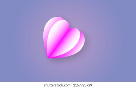 Abstract pink gradient background heart shaped illustration
