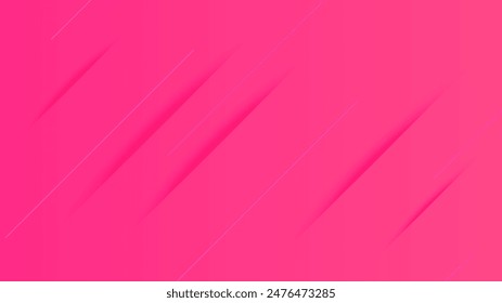 Abstract pink gradient background with lines and shadows. Header banner. Bright abstract presentation backdrop. Vector illustration