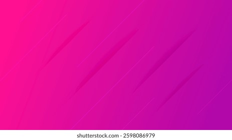 Abstract pink gradient background with lines and shadows. Header banner. Bright abstract presentation backdrop. Vector illustration