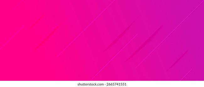 Abstract pink gradient background with lines and shadows. Header banner. Bright abstract presentation backdrop. Vector illustration