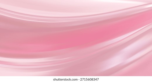 Abstrakter rosa Farbverlauf-Hintergrund. Minimalistisch subtile wellige rosa Seidenstruktur. 3D-Vektorgrafik.