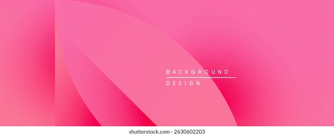 Abstract pink gradient background. Overlapping layers create dynamic visual effect. Text reads background design. Simple, modern aesthetic.