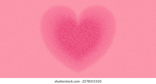 Abstract pink gradient background in y2k aesthetic. Pink girly banner with blurry heart, romantic poster for valentine's day, aura.